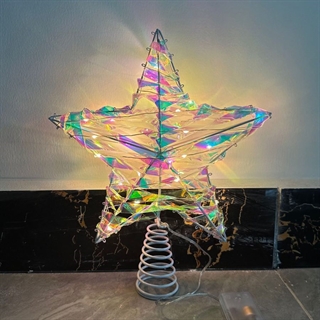 LED topstjerne til juletræ med regnbueeffekt